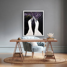Indlæs billede til gallerivisning Love Birds<br>Aurora Edition<br>Venstre<br>Originalt værk<br>Akryl på lærred<br>80 x 100 cm.<br><font color="blue">Kan kun købes på Færøerne</font>