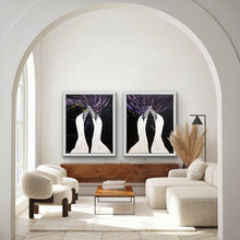 Indlæs billede til gallerivisning Love Birds<br>Aurora Edition<br>Venstre<br>Originalt værk<br>Akryl på lærred<br>80 x 100 cm.<br><font color="blue">Kan kun købes på Færøerne</font>