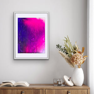 Kosmos i Flor - Pink Stellar<br>50x70 cm.<br>Originalt værk