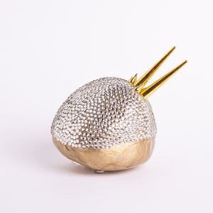 Ædelsten - Gylden Krystal<br>Mini<br>Skulptur<br>14x10x12 cm.