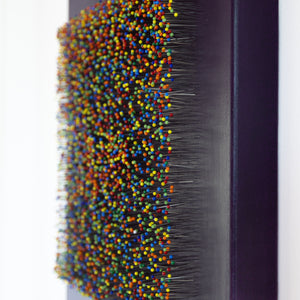 For Every Needle in My Soul<br>Rainbow Edition<br>Originalt værk<br>Mixed media<br>40 x 50 cm<br>(2025)