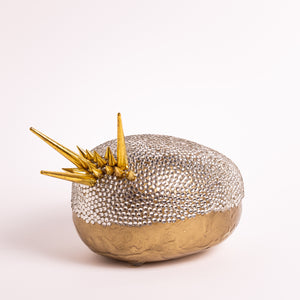 Ædelsten - Gylden Krystal<br>Stor<br>Skulptur<br>20x11,5x12,5 cm.
