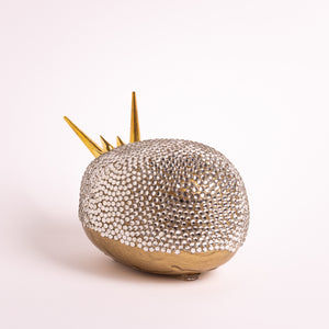 Ædelsten - Gylden Krystal<br>Lille<br>Skulptur<br>17x8,5x10 cm.