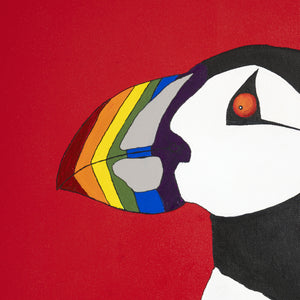 Drømmeren<br>Rainbow Edition<br>Originalt værk<br>Akryl på lærred<br>100 x 120 cm<br>(2025)
