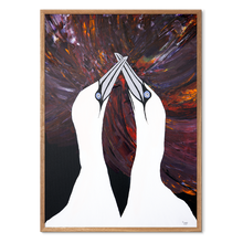 Indlæs billede til gallerivisning Love Birds&lt;br&gt;Aurora Edition&lt;br&gt;Originalt værk&lt;br&gt;Akryl på lærred&lt;br&gt;50 x 70 cm.

