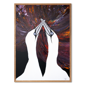 Love Birds<br>Aurora Edition<br>Originalt værk<br>Akryl på lærred<br>50 x 70 cm.