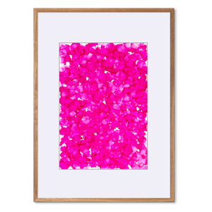 Kosmos i Flor - Cherry Drops<br>50x70 cm.<br>Originalt værk