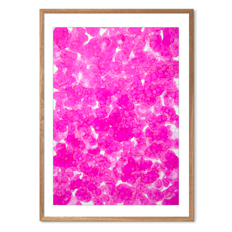 Kosmos i Flor - Blush Bloom<br>70 x 100 cm.<br>Originalt værk