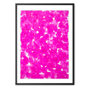 Kosmos i Flor - Cherry Whirl<br>70 x 100 cm.<br>Originalt værk