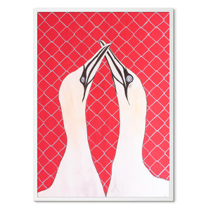 Red Gannets<br>50x70 cm.<br>Akvarel<br>Originalt værk