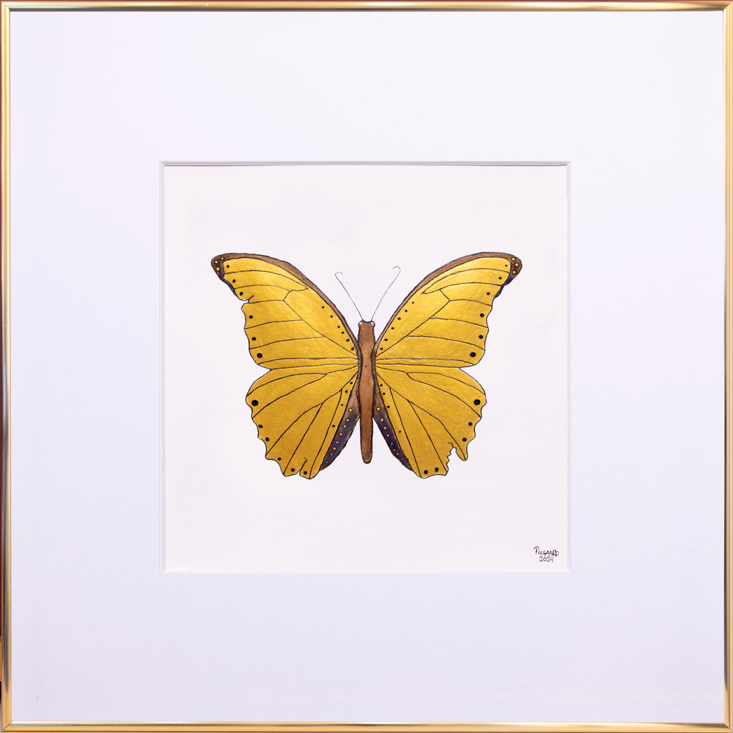 Forår i mit hjerte - Guldfugl<br>50 x 50 cm. i guldramme<br>Gold Edition