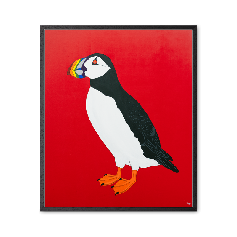 Drømmeren<br>Rainbow Edition<br>Originalt værk<br>Akryl på lærred<br>100 x 120 cm<br>(2025)