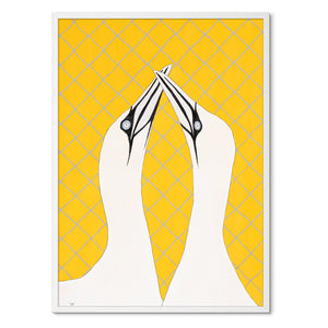 <i>Flere varianter på lager</i><br>Gannets in Love<br>Originalt værk<br>Akvarel<br>50 x 70 cm<br><font color="blue">Kan kun købes på Færøerne</font>