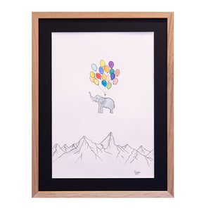 Optimisten - over alle bjerge<br>30 x 40 cm.<br>Originalt værk