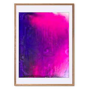 Kosmos i Flor - Pink Stellar<br>50x70 cm.<br>Originalt værk