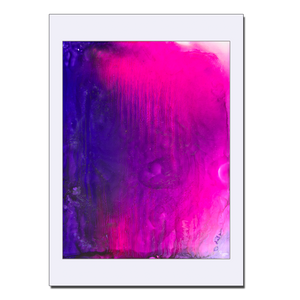 Kosmos i Flor - Pink Stellar<br>50x70 cm.<br>Originalt værk