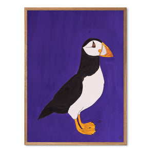 Puffin Loving<br>30x40 cm.<br>Akvarel<br>5 forskellige farver tilbage<br>Originalt værk