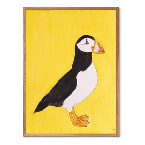Puffin Loving<br>30x40 cm.<br>Akvarel<br>5 forskellige farver tilbage<br>Originalt værk