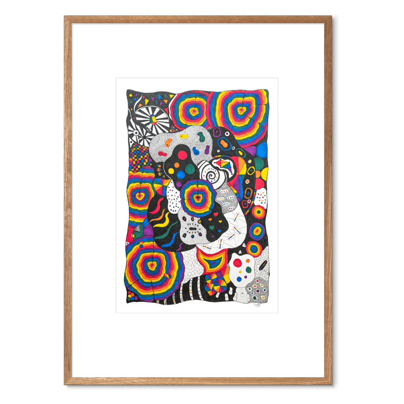 Søskende - Love Edition<br>50 x 70 cm<br>Originalt værk